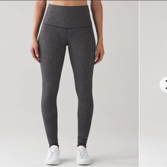 lululemon athletica Pants - Lululemon Wunder Under Pant Heathered Herringbone Heathered Black Legging
